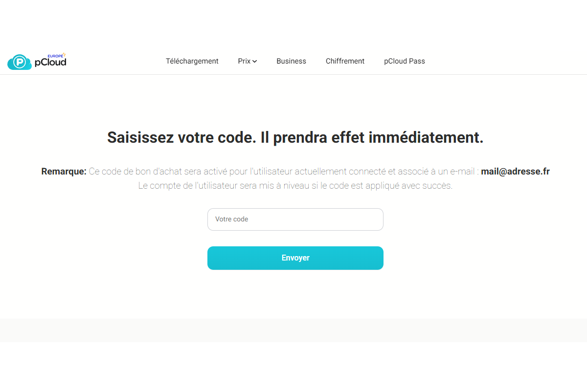 Activer code pCloud voucher – tutoriel d'activation