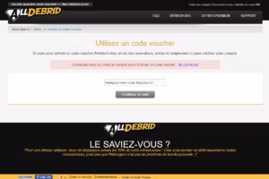 activer un code voucher Alldebrid