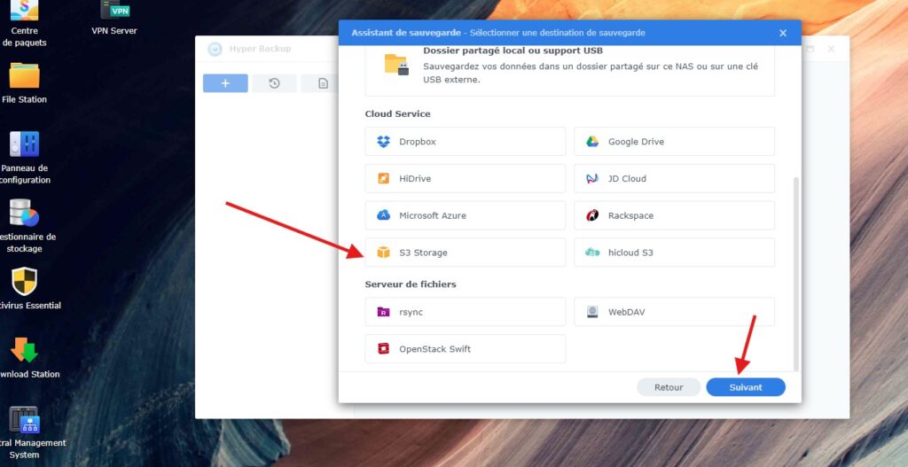 Connecter S3 storage a stockage objet cloud boutique pcland