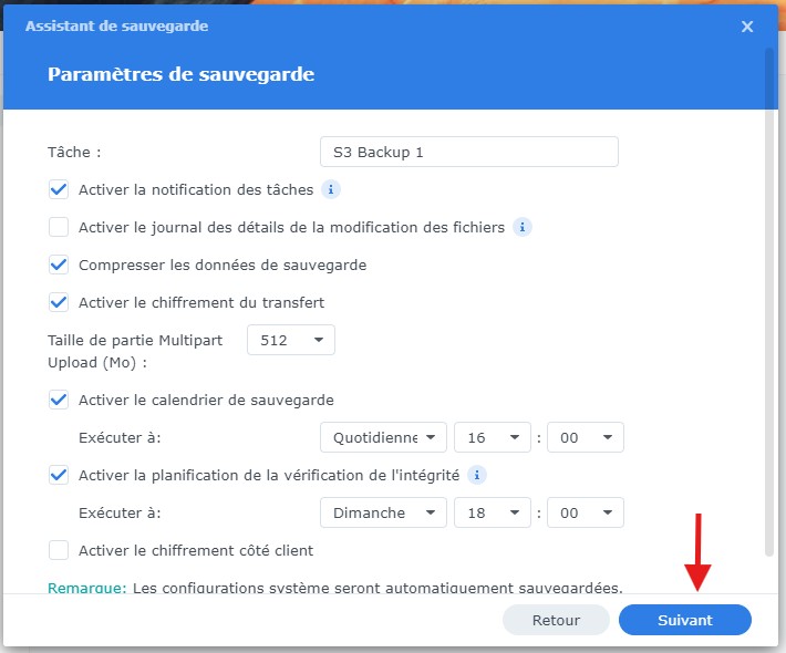 parametre de sauvegarde hyper backup nas stockage objet cloud boutique pcland