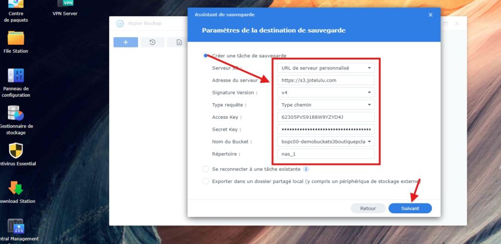 tache de sauvegarde stockage objet cloud boutique pcland