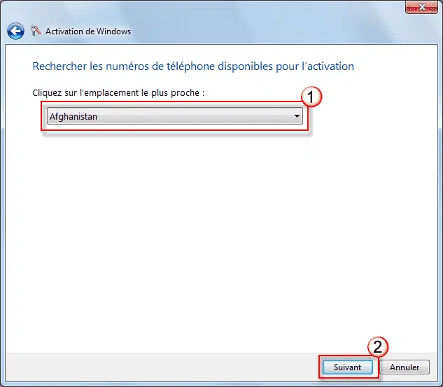 Activation de Windows 7