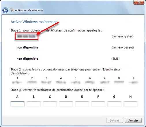 Activation de Windows 7