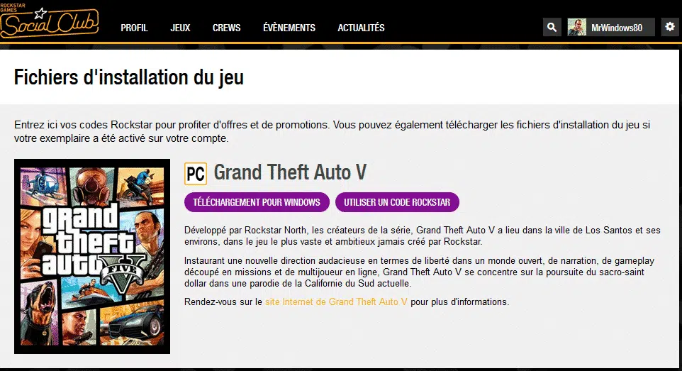 Installer le jeu GTA V